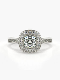 Valanova - Sterling Silver Plated with White Gold and Certified Lab Grown Diamond 1.06Cts