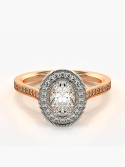 Valanova - Sterling Silver Plated with Rose Gold and Certified Lab Grown Diamond 0.97Cts