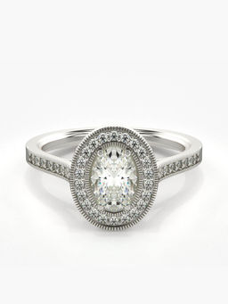 Valanova - Sterling Silver Plated with White Gold and Certified Lab Grown Diamond 0.97Cts
