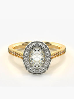 Valanova - Sterling Silver Plated with Yellow Gold and Certified Lab Grown Diamond 0.97Cts