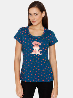 Zivame - Knit Cotton Top - Sailor Blue