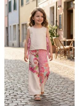 Peekaaboo Kids - Peekaaboo Girls Bloom And Stripe Patchwork Top and Pant
