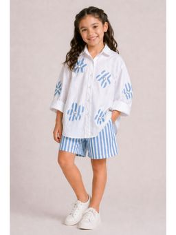 Peekaaboo Kids - Girls Miro Pure Cotton Co-Ord Set - White