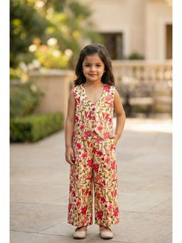 Peekaaboo Kids - Girls Madame Printed Co-Ord Set-Off White