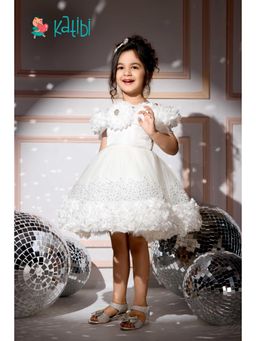 Katibi Kids - Moonlit Blossom Dress-White