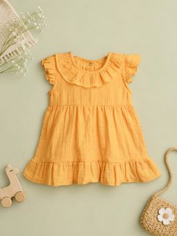Kidbea - Baby Girls Organic Cotton Dress-Orange