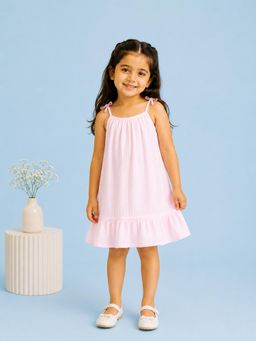 Kidbea - Girls Cotton A-Line Dress-Pink