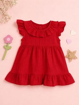Kidbea - Baby Girls Organic Cotton Dress-Maroon
