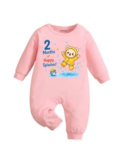 KNITROOT - Birthday 2 Months Of Happy Splashes Text Printed Onesies - Pink