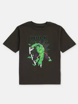 Jockey Juniors - M401 Boys Marvel Avengers Cotton Graphic Printed T-shirt-Olive
