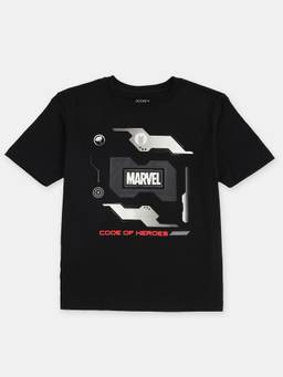 Jockey Juniors - M401 Boys Marvel Avengers Cotton Graphic Printed T-shirt-Black