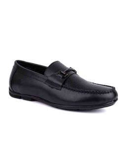 La Botte - Men Black Basket Weave Textured Casual Loafers