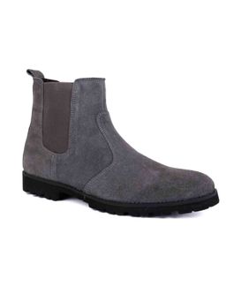La Botte - Men Grey Solid Mid Top Chelsea Boots