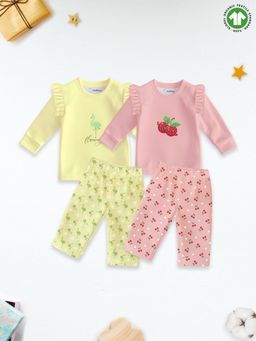 Kidbea - Bamboo Cotton Printed Combo Co-Ord Full-Sleeve T-Shirt & Pants (Set of 2)