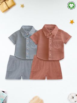 Kidbea - Linen Shirt & Pant For Kids Stylish Short Sleeve Shirt & Shorts (Set of 2)