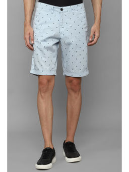 Allen Solly - Men Light Blue Print Slim Fit Shorts