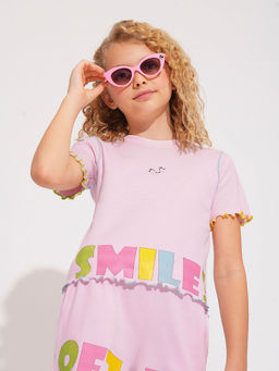 VERO MODA - Girl Pink Printed T-Shirt