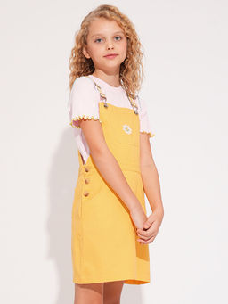 VERO MODA - Girl Yellow Floral Dungaree