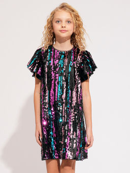 VERO MODA - Girl Black Sequinned Dress