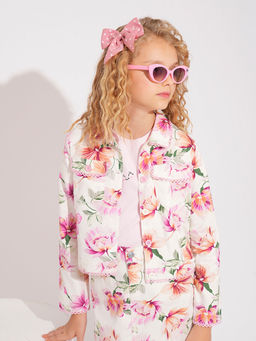 VERO MODA - Girl Pink Floral Jacket