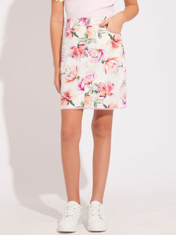 VERO MODA - Girl Pink Floral Skirt