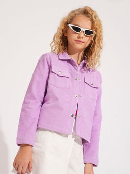 VERO MODA - Girl Purple Corduroy Jacket
