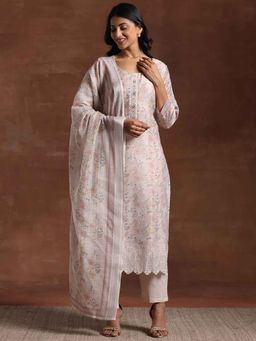 Libas - Multi-Color Floral Printed Straight Kurta with Pant and Dupatta (Set of 3)