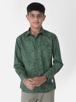 CRIMSOUNE CLUB - Boy Green Floral Printed Shirt