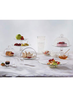 Vidivi - Lead Free Glass Banquet Footed Plate 21 Cm Dishwasher Safe Made In Italy