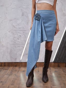 AAREIN - Blue Denim Corsage Skirt