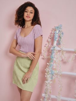 AAREIN - Pista Green Textured Skirt