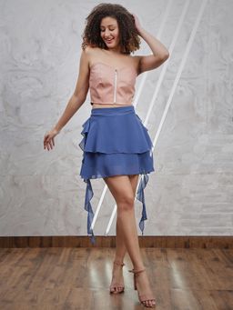 AAREIN - Blue Frill Mini Skirt