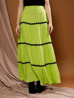 AAREIN - Neon Green Spiral Lace Skirt