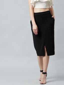 AAREIN - Black Patch Pocket Detail Skirt
