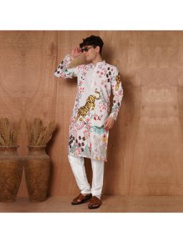 TRYBUY.IN - Men Multicolored Chikankari Kurta with Pant