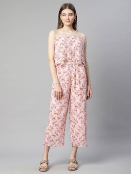 Global Republic - Women Pink Hosiery Printed Jumpsuit Dress