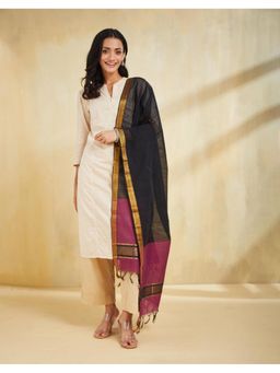 Fabindia - Black Cotton Blend Dupatta