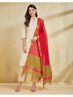 Fabindia - Red Cotton Blend Dupatta