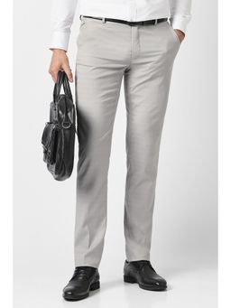 Van Heusen - Men Grey Solid Trouser
