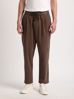 The Bear House - Men Brown Self Design Relaxed Fit Denim Trouser