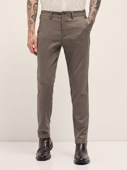 The Bear House - Men's Formal Slim Brown Trouser