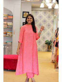 Pink Tree - Pink Dotted Kurta with Pants