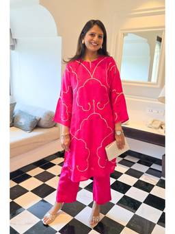 Pink Tree - Pink Rani Jaal Detailing Kurta with Pant