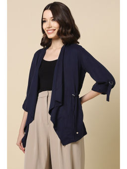 Allen Solly - Women Navy Blue Solid Casual Shrug