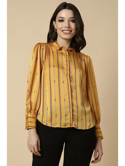 Allen Solly - Women Mustard Printed Long Sleeves Shirt