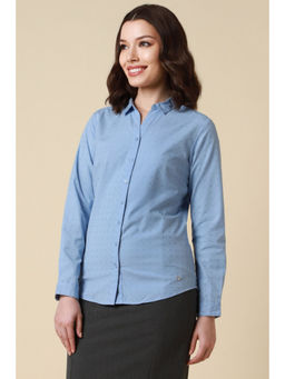 Allen Solly - Women Blue Printed Long Sleeves Shirt