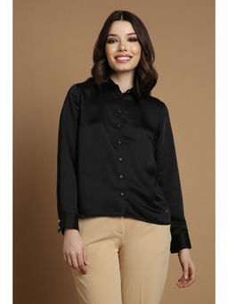 Allen Solly - Women Black Solid Long Sleeves Shirt