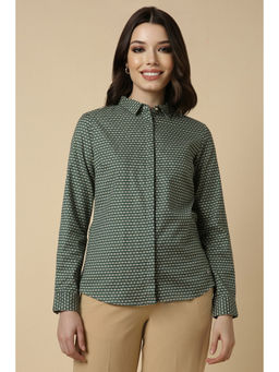 Allen Solly - Women Green Printed Long Sleeves Shirt