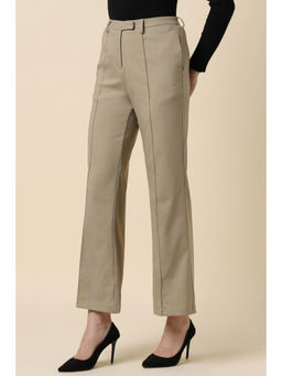 Allen Solly - Women Khaki Regular Fit Solid Formal Trousers
