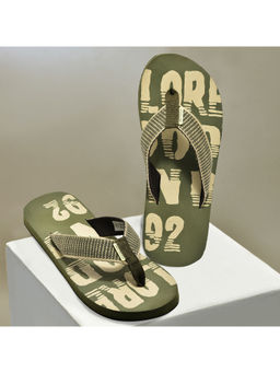 WOODLAND - Printed Mens FlipFlops-Olive